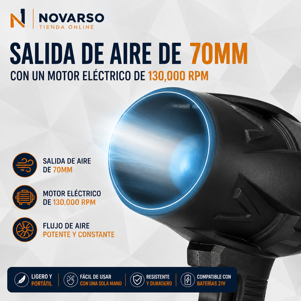 Soplador de aire potente + dos baterías
