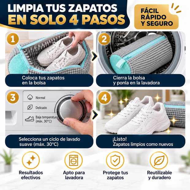 Bolsa para lavar zapatos en lavadora
