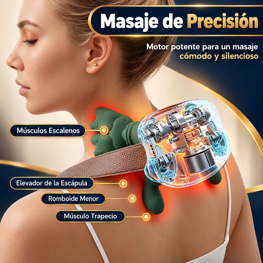 Masajeador shiatsu 4D para cuello y espalda