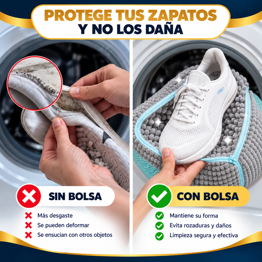 Bolsa para lavar zapatos en lavadora