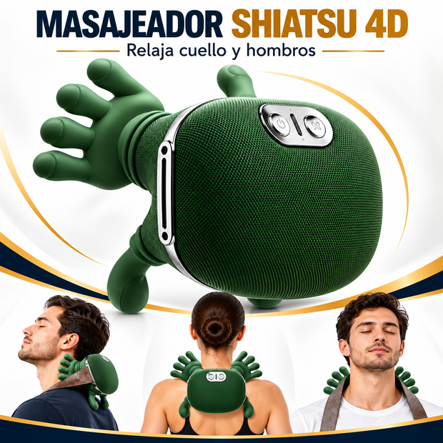 Masajeador shiatsu 4D para cuello y espalda