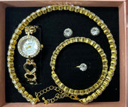 Conjunto de joyas dorado para mujer