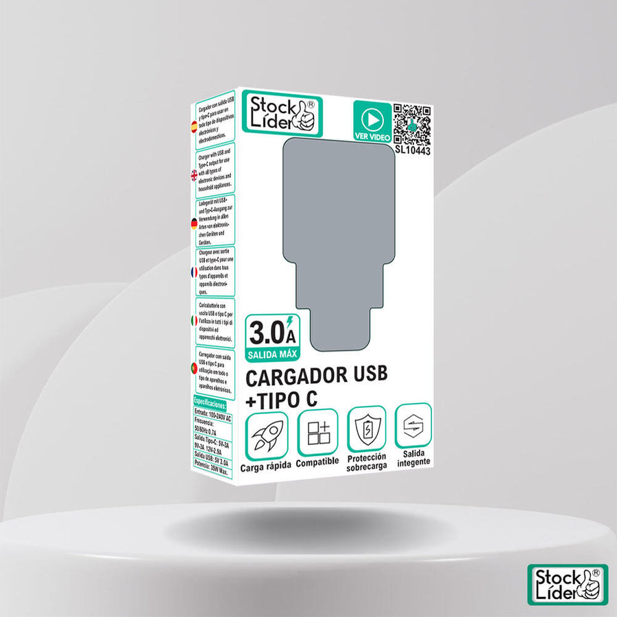 Carga fácil con USB y Tipo C