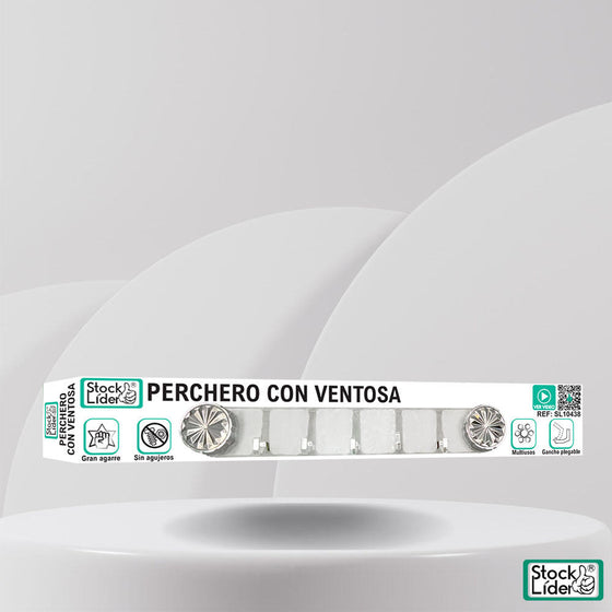 Perchero con ventosa para baño y cocina