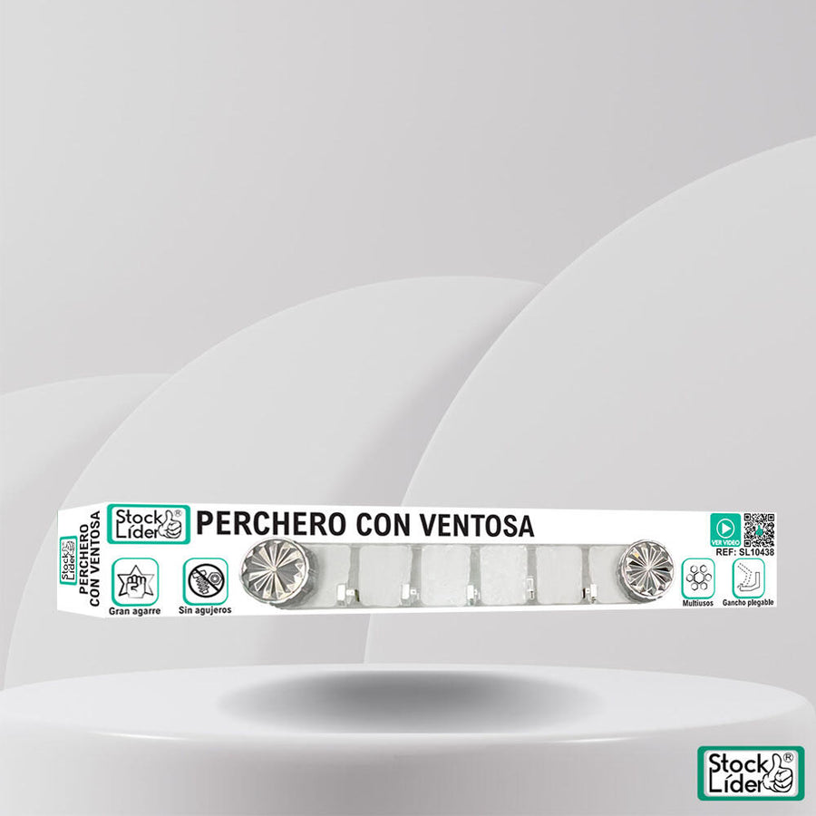 Perchero con ventosa para baño y cocina