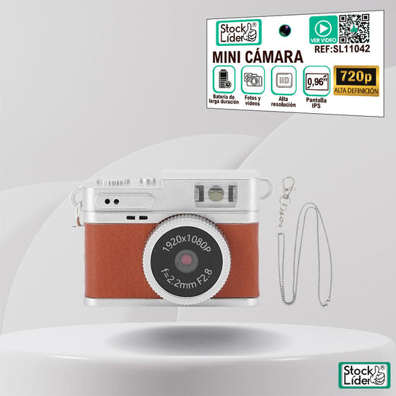Mini cámara HD compacta con pantalla IPS