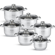 Batería de cocina acero inoxidable 12 piezas