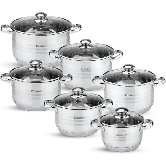 Batería de cocina acero inoxidable 12 piezas