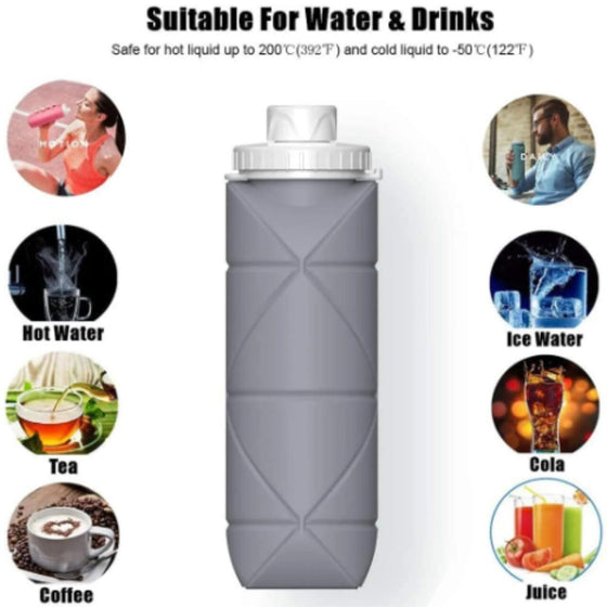 Vaso plegable de silicona reutilizable