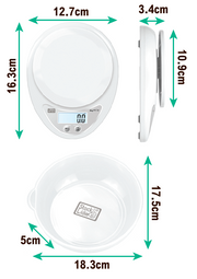 Báscula de cocina digital con tara