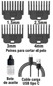 Maquinilla cortapelos profesional USB-C