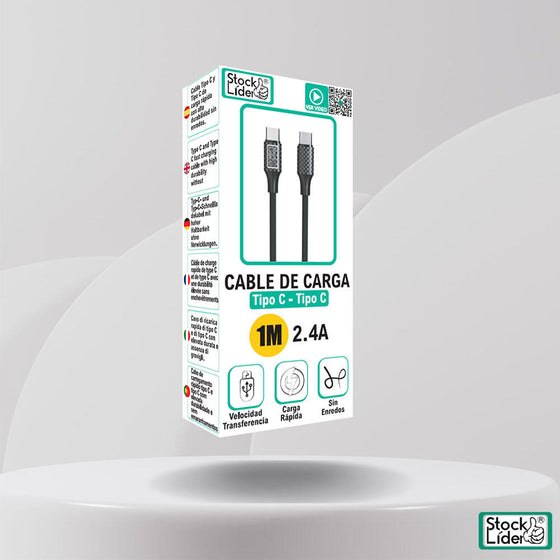 Cable USB-C a USB-C 1M rápido y resistente