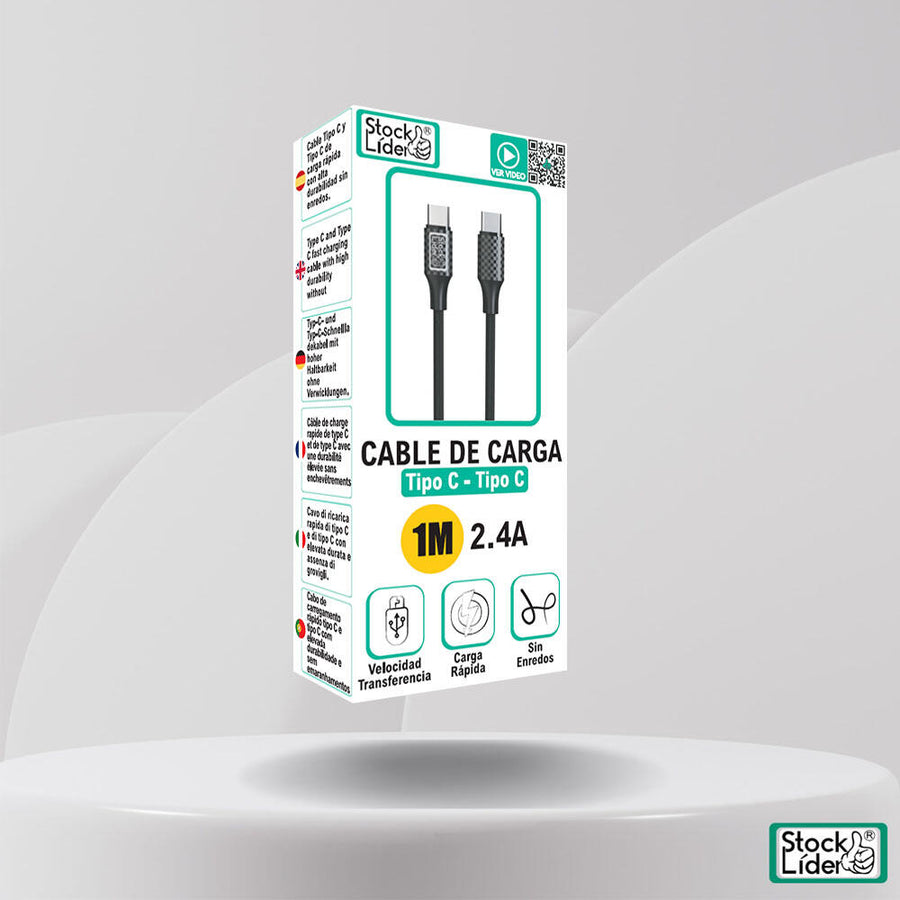 Cable USB-C a USB-C 1M rápido y resistente