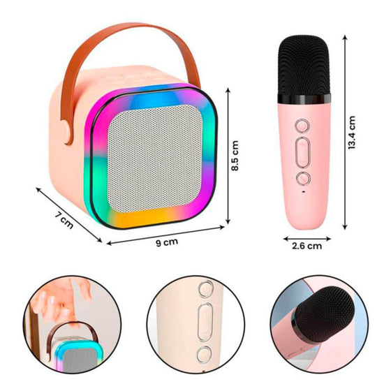 Karaoke portátil con micrófono y Bluetooth