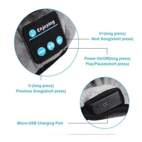 Antifaz con auriculares bluetooth para dormir