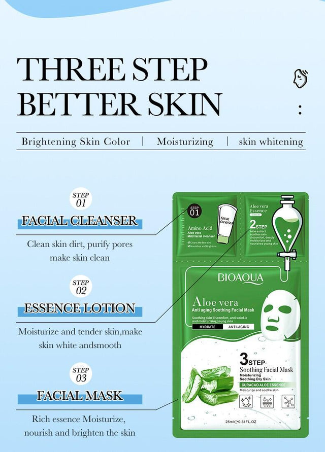 Mascarilla facial aloe vera 3 pasos