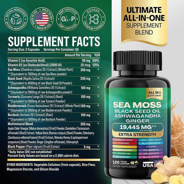 Sea Moss Black Seed Ashwagandha natural