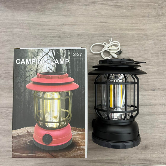 Farol camping LED negro recargable