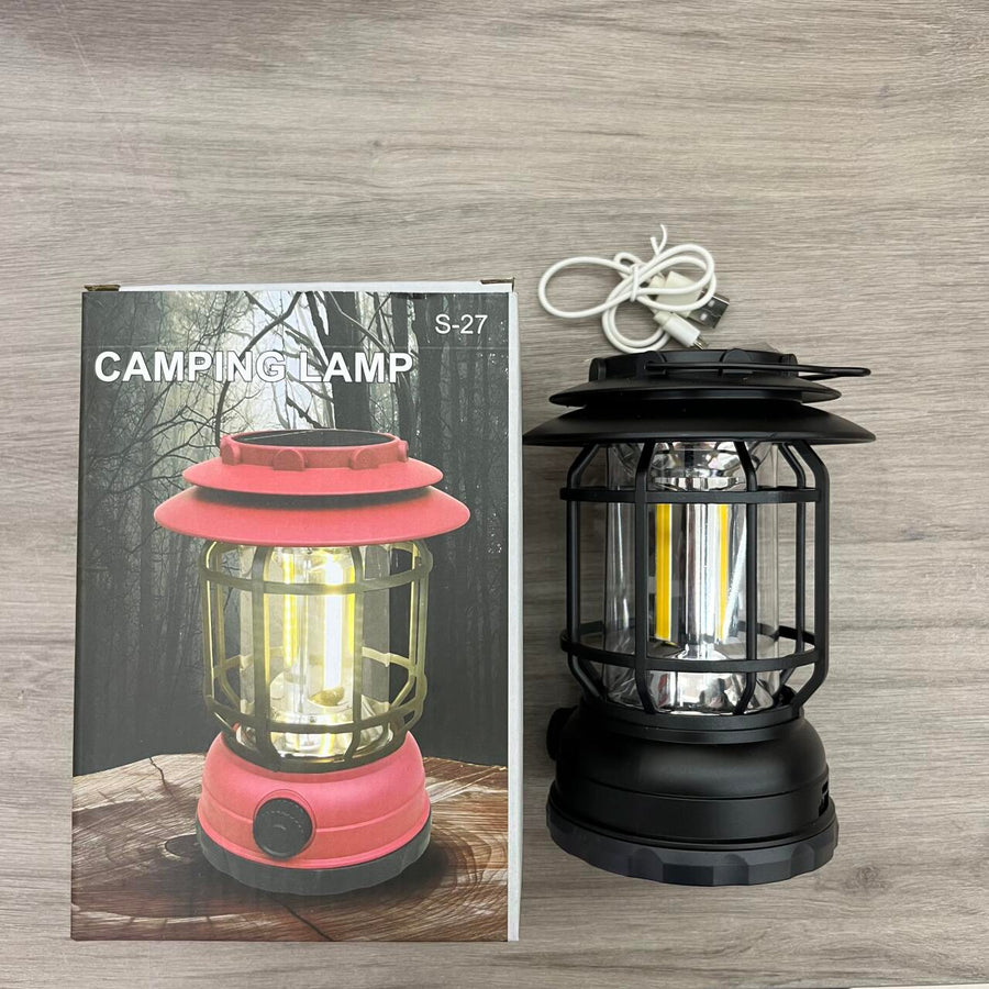 Farol camping LED negro recargable