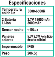 Farola solar 48 LED COB con sensor PIR