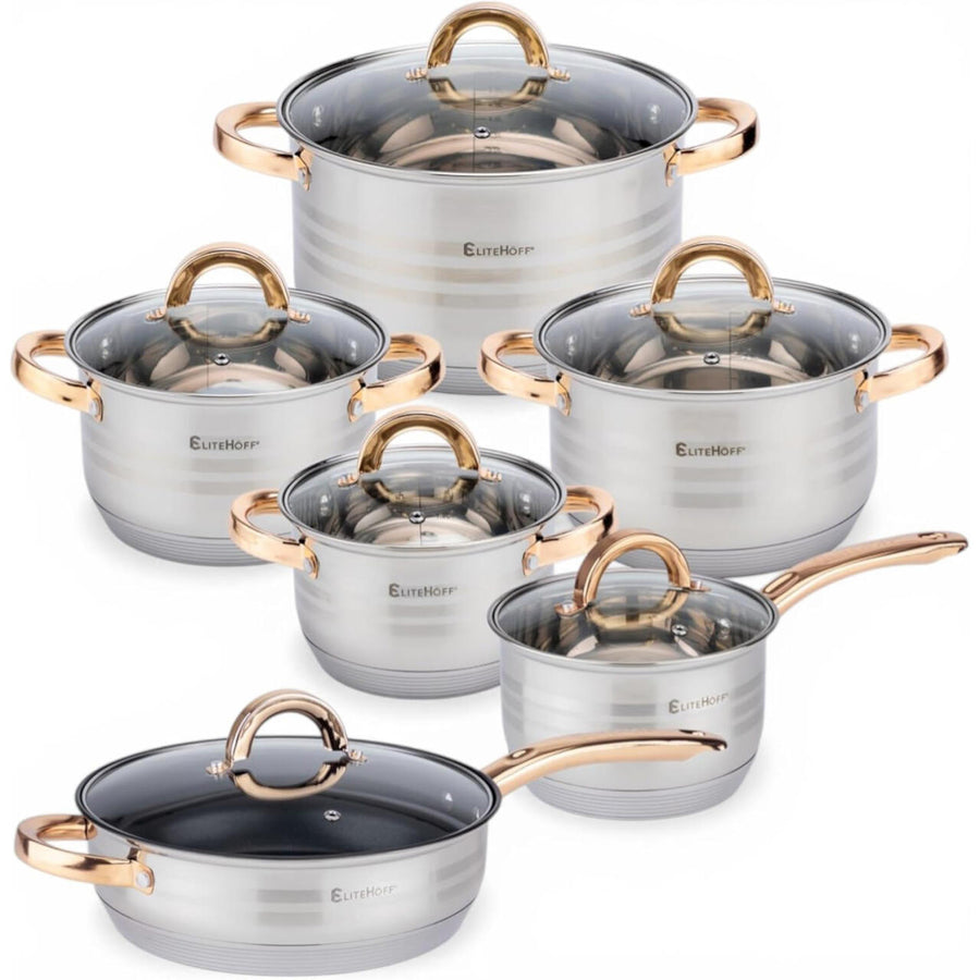 Batería de cocina 12 piezas inox inducción