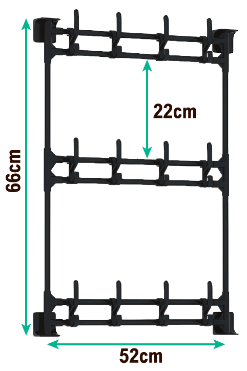 Perchero de pared 3 plantas sin agujeros