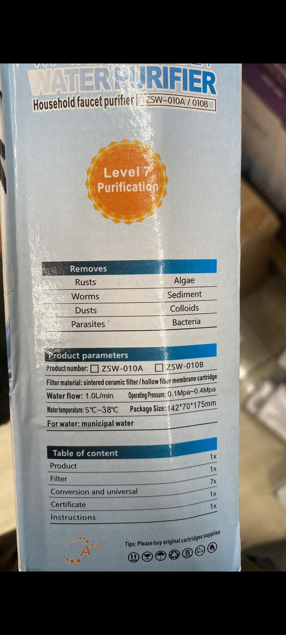 Filtro de agua para grifo compacto