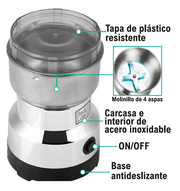 Moledor de café eléctrico de acero