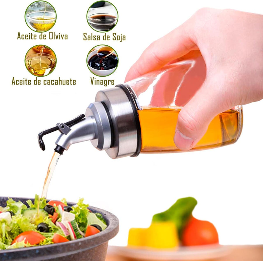 Dispensador de aceite antigoteo de vidrio