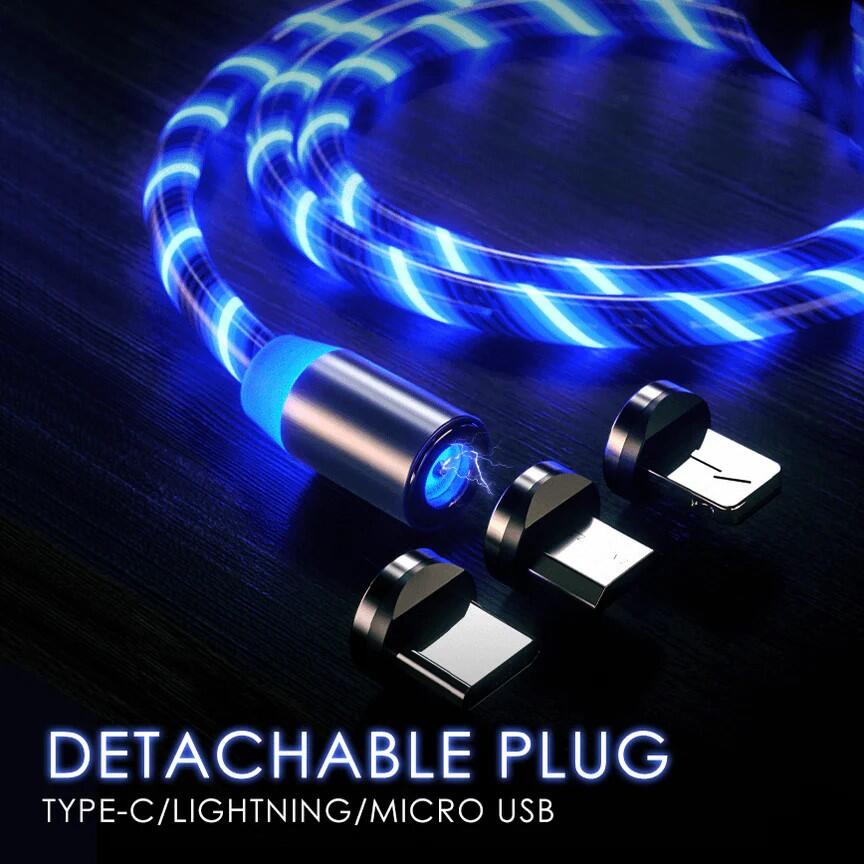 Cable USB con luz imán 3 en 1