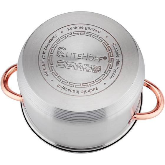 Batería de cocina 12 piezas inducción rosa