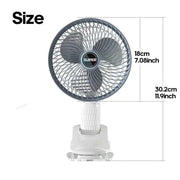 Ventilador portátil con pinza silencioso