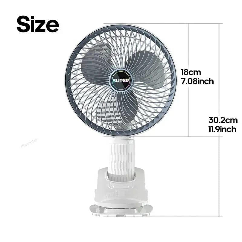 Ventilador portátil con pinza silencioso
