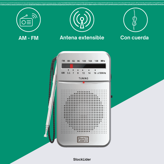 Radio AM FM portátil con jack 3,5 mm