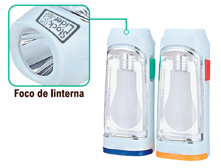 Linterna LED doble 5W 300lm portátil