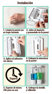 Dispensador de jabón de pared adhesivo