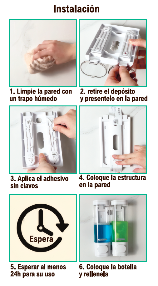 Dispensador de jabón de pared adhesivo