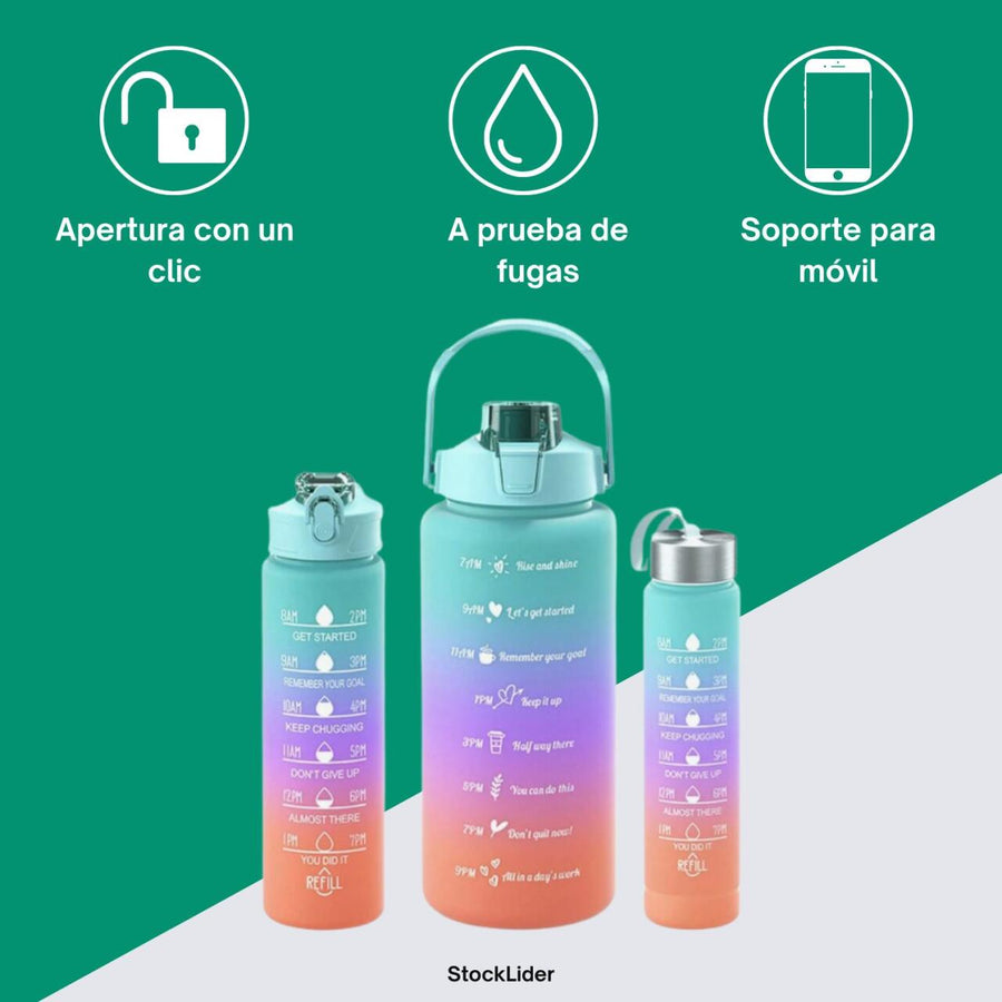 Pack 3 vasos redondos deportivos