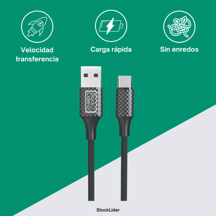 Cable USB Tipo C 1M resistente y rápido