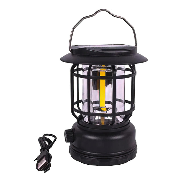 Farol camping LED negro recargable