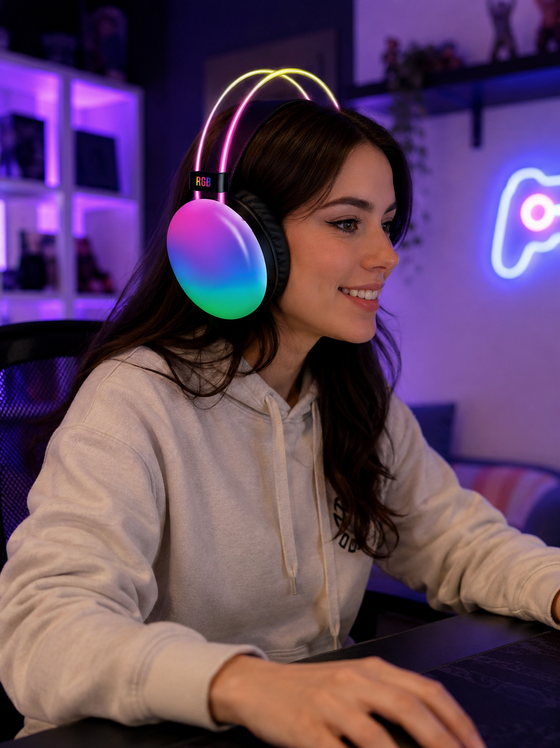 Auriculares inalámbricos RGB con micrófono