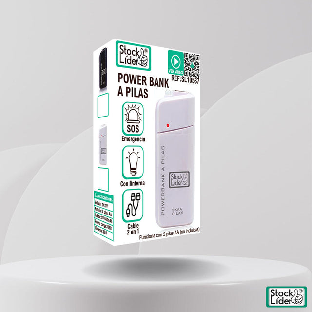 Powerbank a pilas con linterna LED