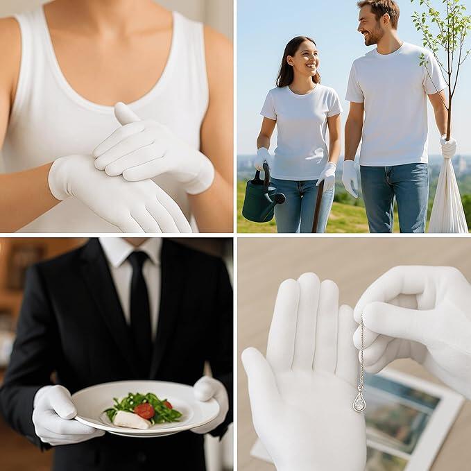 Guantes blancos elegantes y cómodos