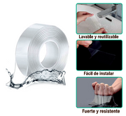 Cinta nanotec reutilizable transparente