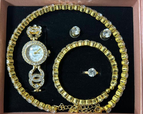 Conjunto de joyas dorado para mujer