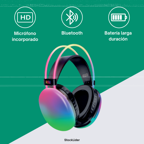Auriculares inalámbricos RGB con micrófono