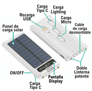 Powerbank solar 10000 mAh portátil