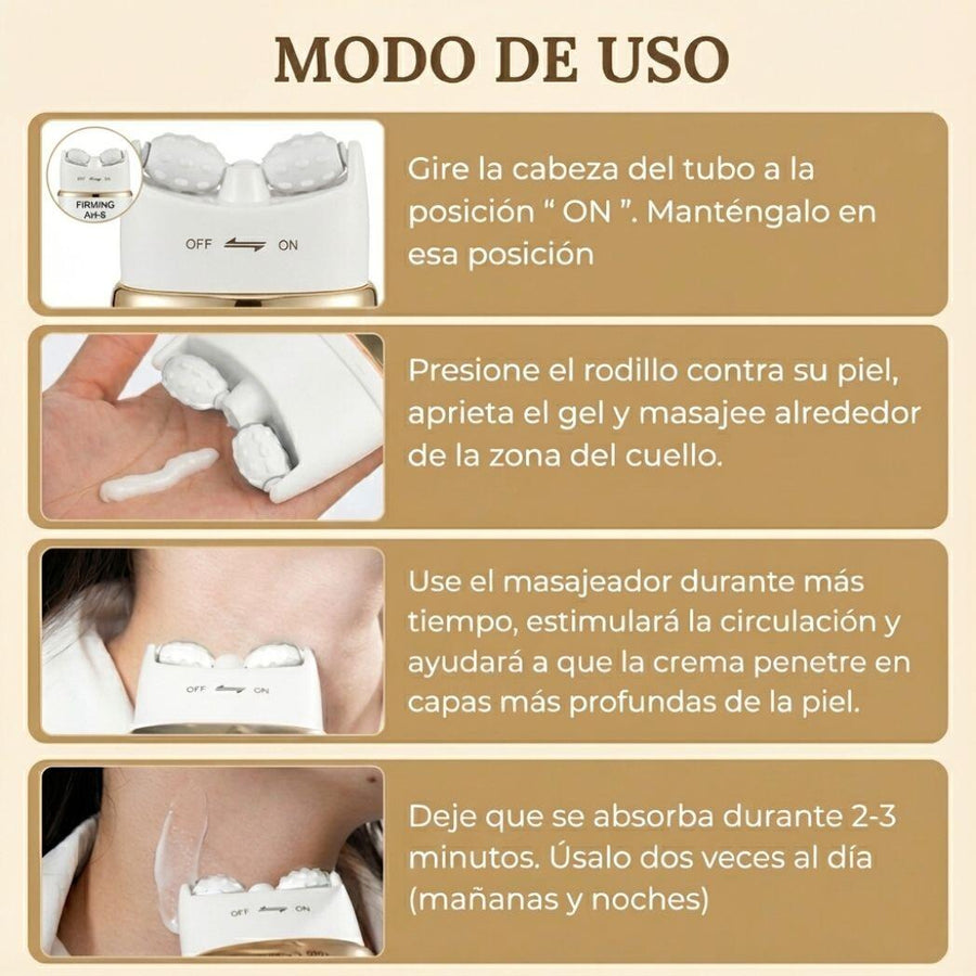 Rodillo 3D antiarrugas cuello y rostro