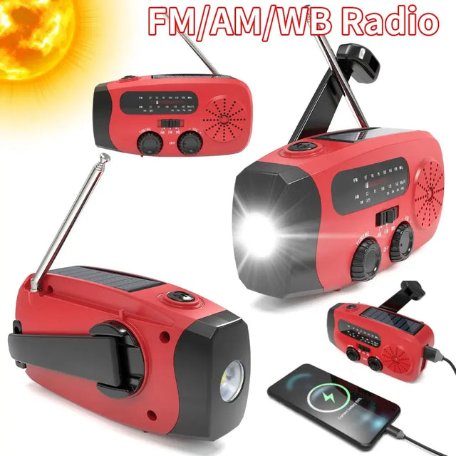 Radio de Emergencia a Manivela con Linterna