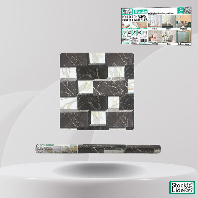 Rollo adhesivo pared y muebles 45x2m